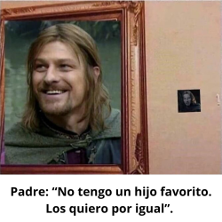 Meme: No tengo un hijo favorito