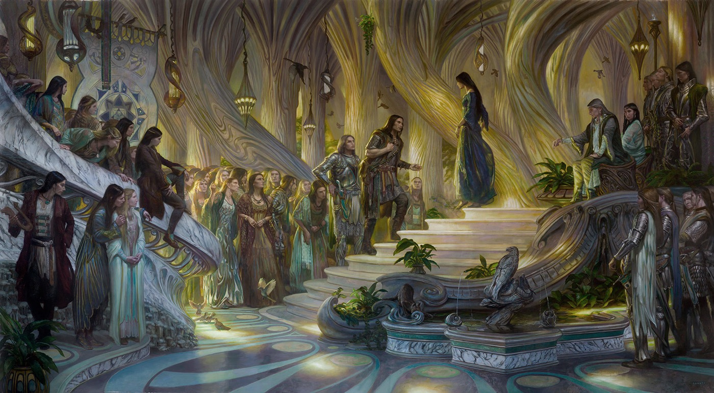 Beren y Lúthien en la corte de Thingol y Melian