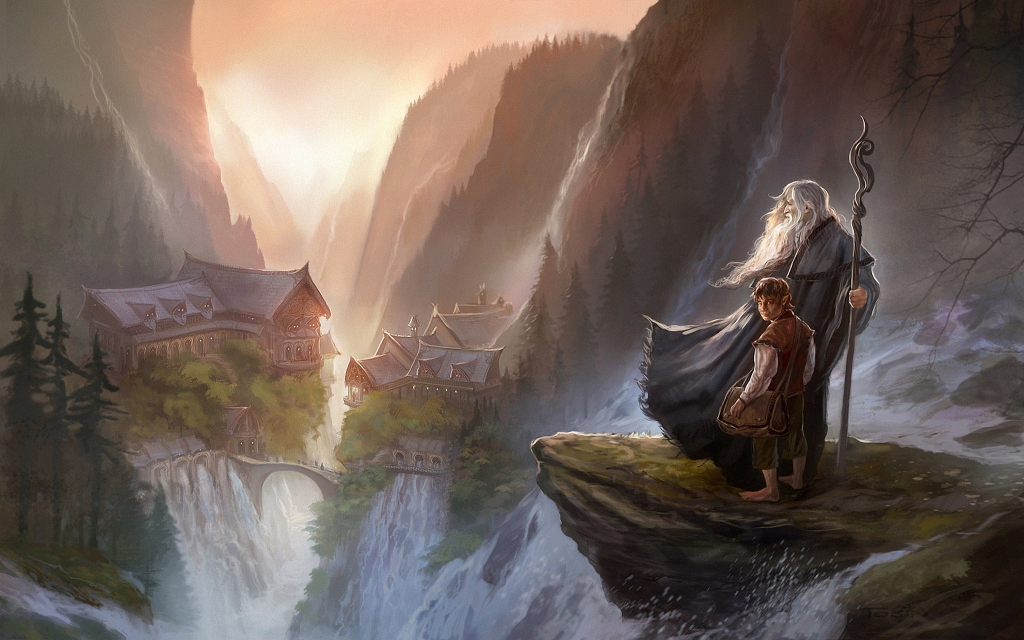 Bilbo y Gandalf regresan a Rivendel