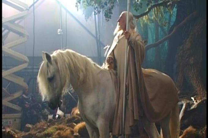 Gandalf el Blanco en el rodaje