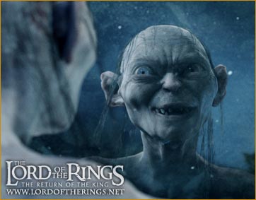 Gollum planeando cómo quitarle el Anillo a Frodo