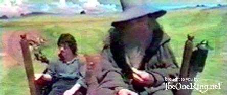 Frodo y Gandalf en el carro