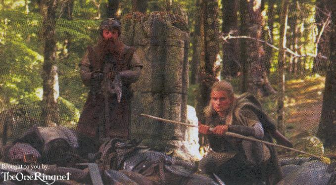 Gimli y Legolas en el bosque