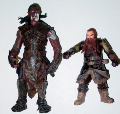 Figuras de Gimli y guerrero orco