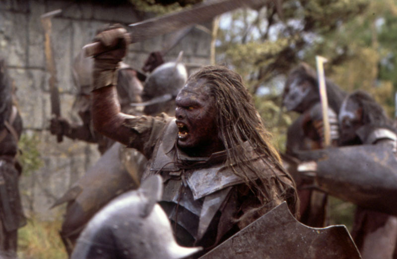 Lurtz y los Uruk-Hai en plena batalla