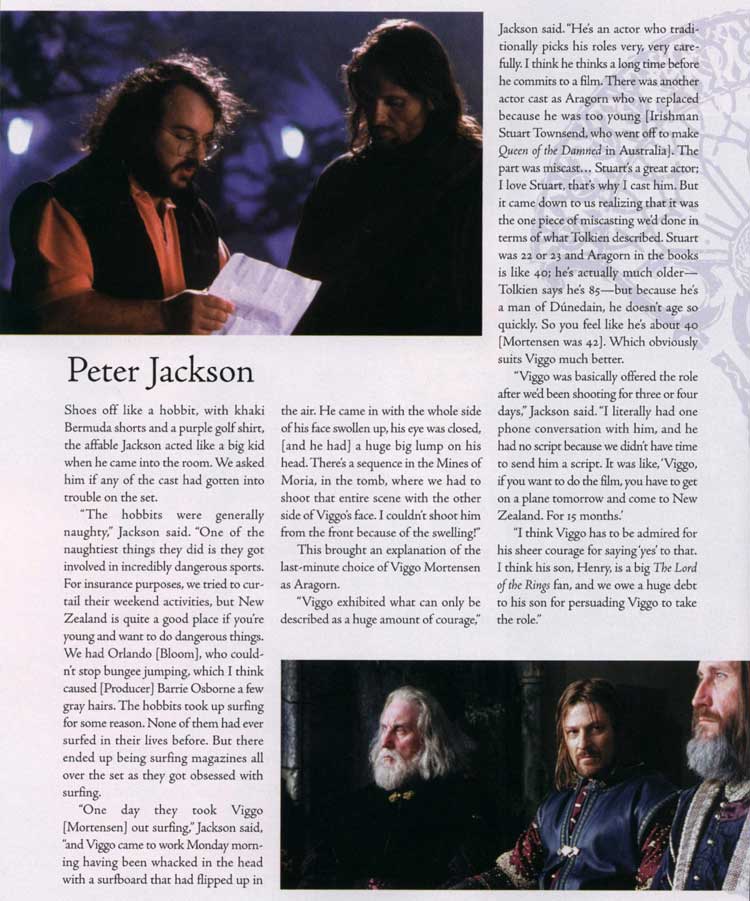 Peter Jackson en la revista del club de fans