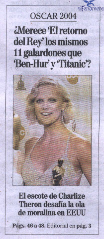 Los Oscars 2004 en la Prensa española: El Mundo