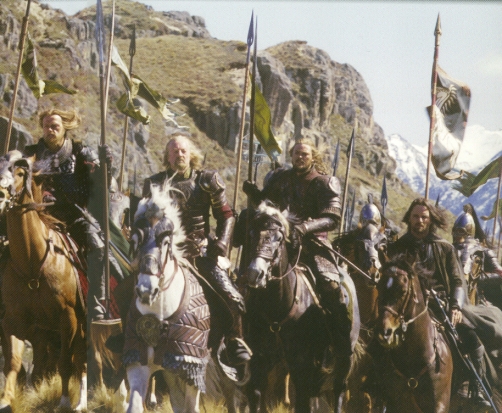 Théoden, Éomer y Aragorn